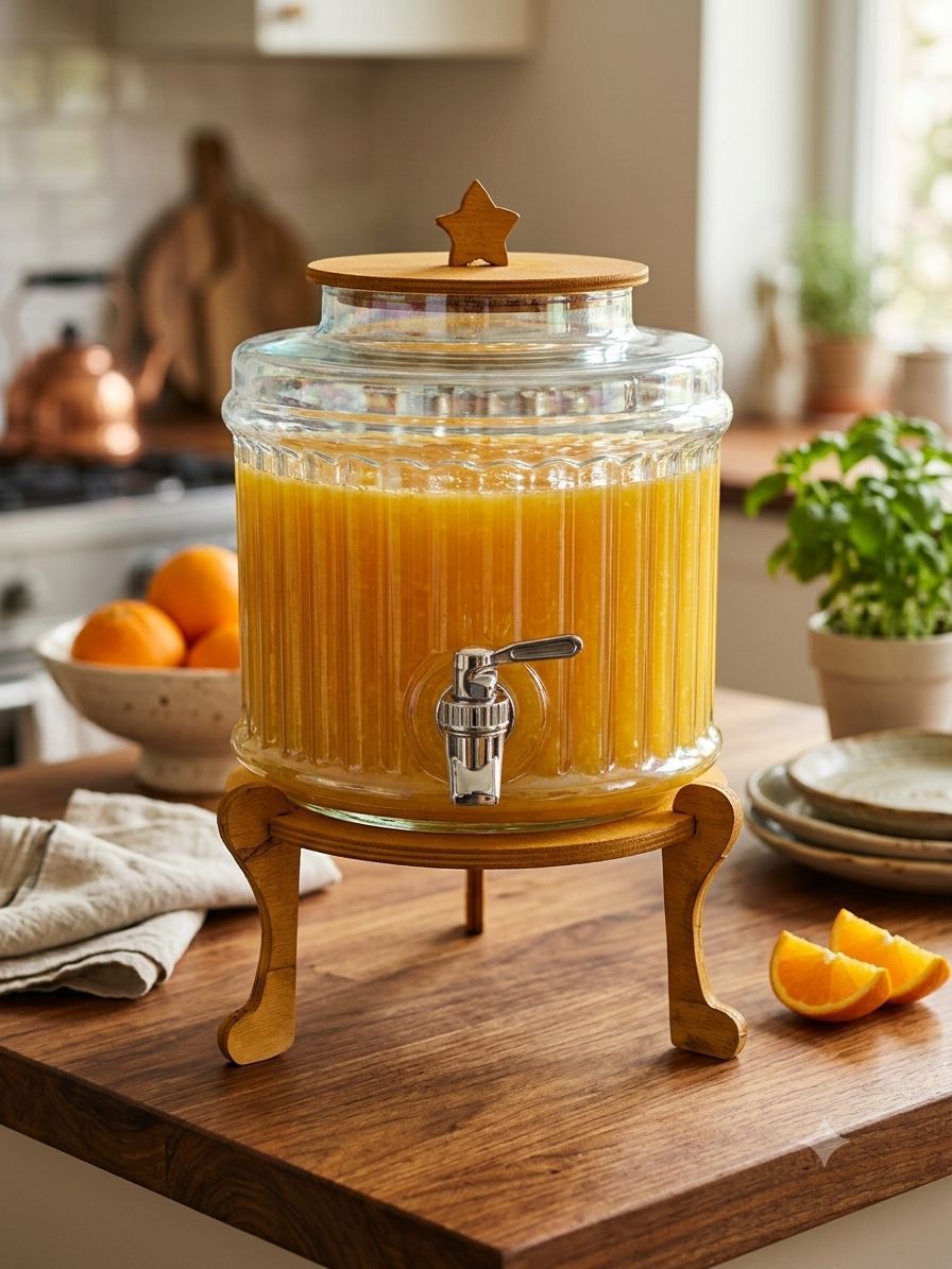 کلمن شیشه ای پایه چوبی